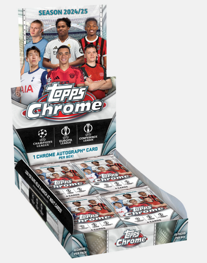 #1 Topps Chrome UEFA Club Competitions 24/25 Full Case - 12 Hobby Boxen